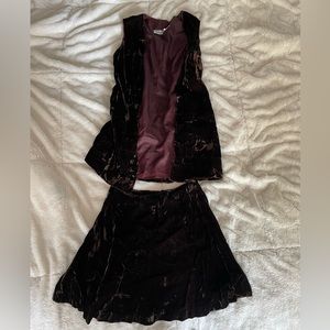Vintage 70s festival mini skirt vest set